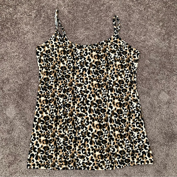 Miss Tina Spaghetti Strap Camisole Top Size Medium 8-10 Leopard Print - Picture 1 of 5